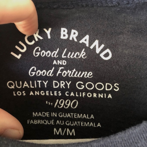 Lucky Brand SOFT faded blue racing tshirt NWT Med - Picture 4 of 5